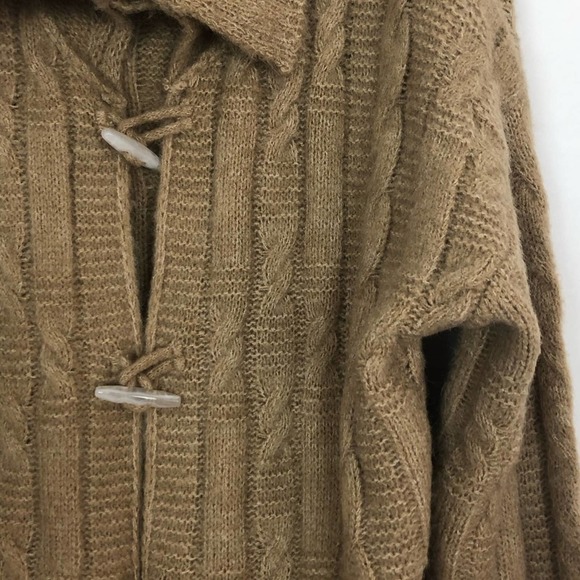 NEW RAGA Timber Trail Toggle Tan Cable Knit Cardigan - Picture 7 of 15